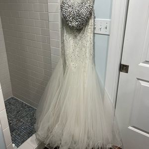 White Sequin Mermaid Prom Dress